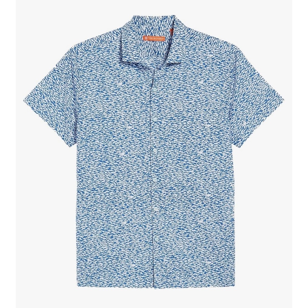 Tori Richard Mens 2XL Shark Print Cotton Lawn Button Down Shirt